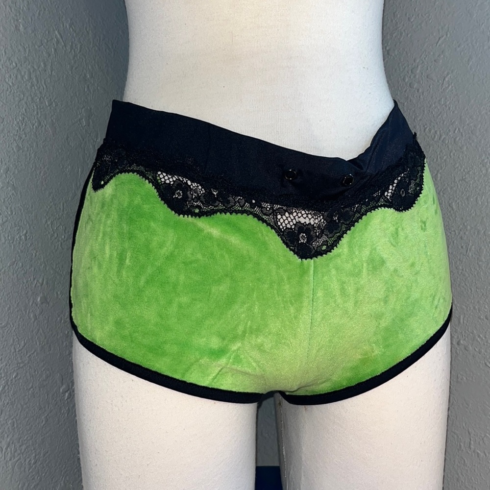 Vintage? RARE HTF Victoria’s Secret Very Sexy Micro Shorts Lime Green & Black
